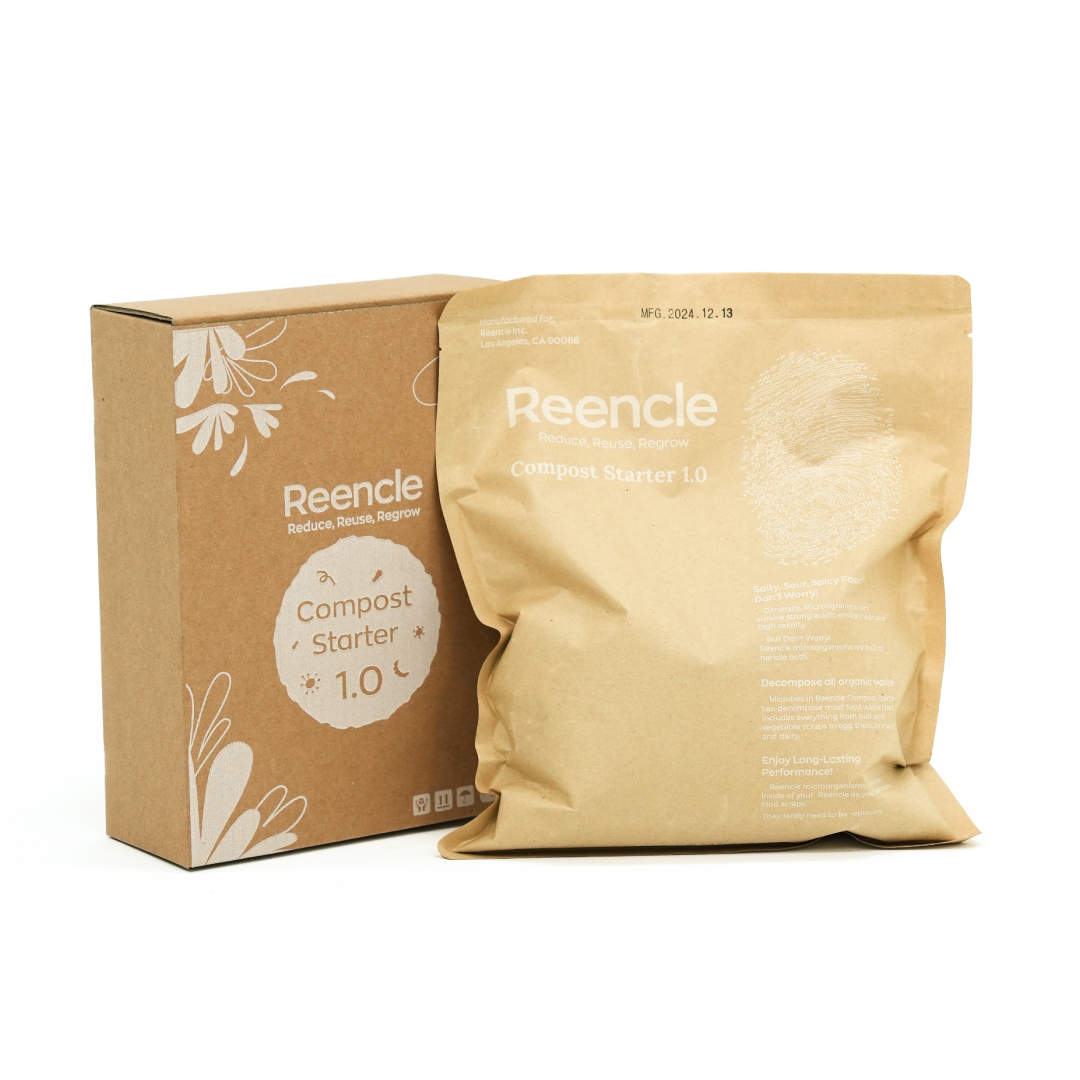 ReencleMicrobe Compost Starter 1.0 box and bag included in the bundle
