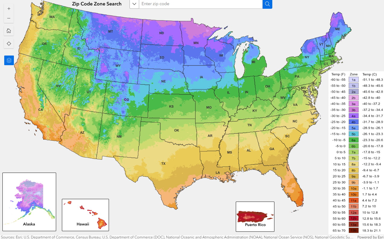 USDA Plant hardiness Zone